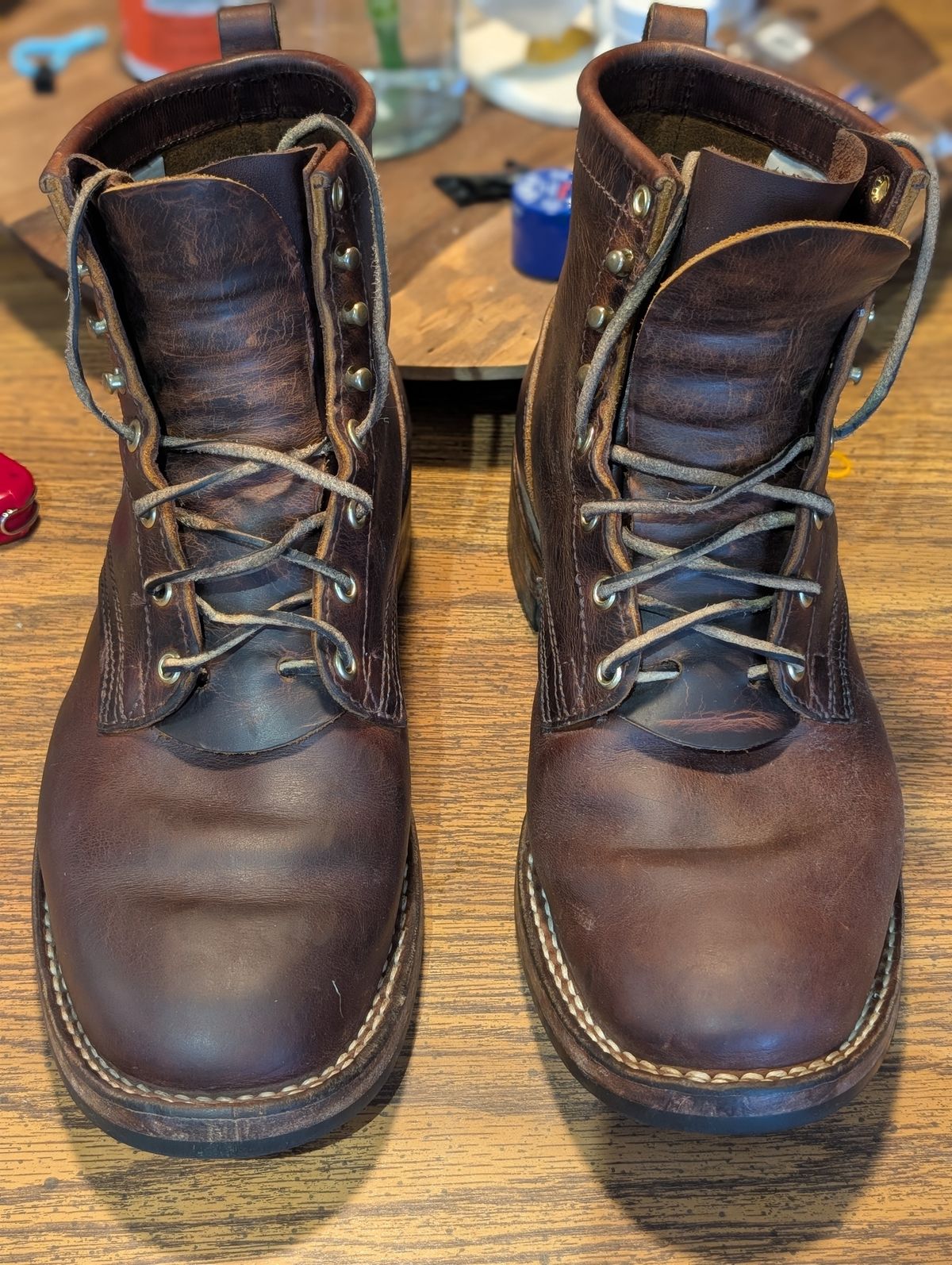 Photo by ZelieDad on May 11, 2026 of the Nicks MTO in Horween Orange Predator.