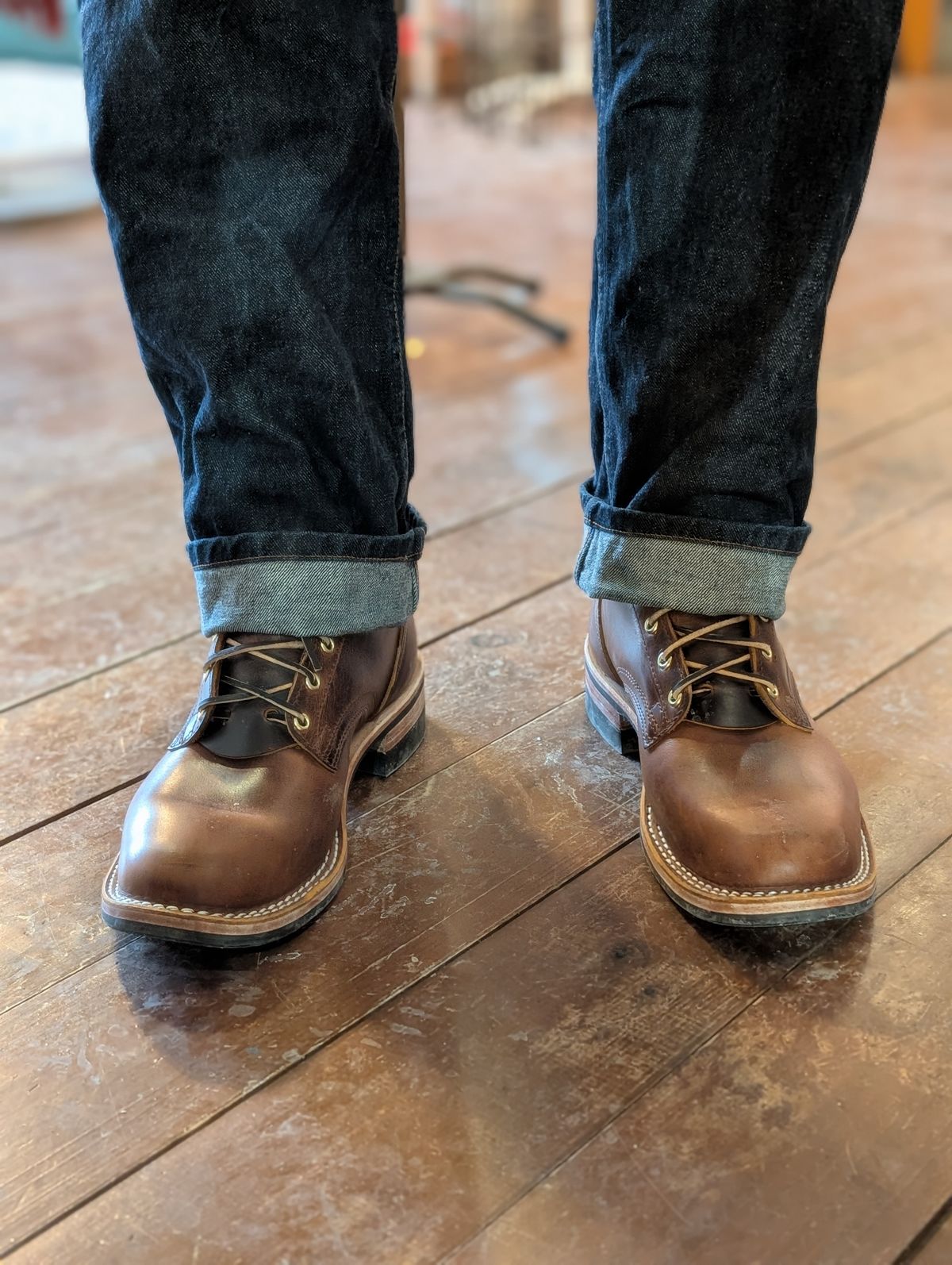 Photo by ZelieDad on February 7, 2026 of the Nicks MTO in Horween Orange Predator.