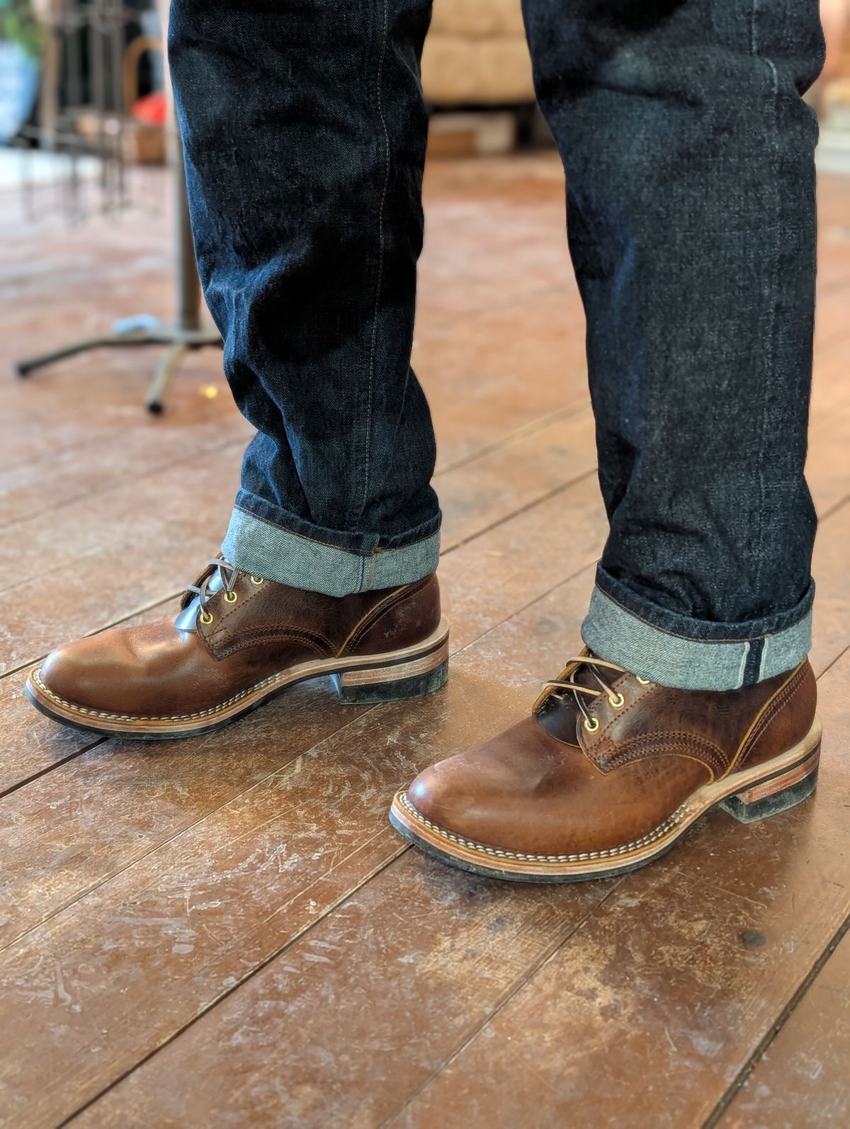 Photo by ZelieDad on February 7, 2026 of the Nicks MTO in Horween Orange Predator.