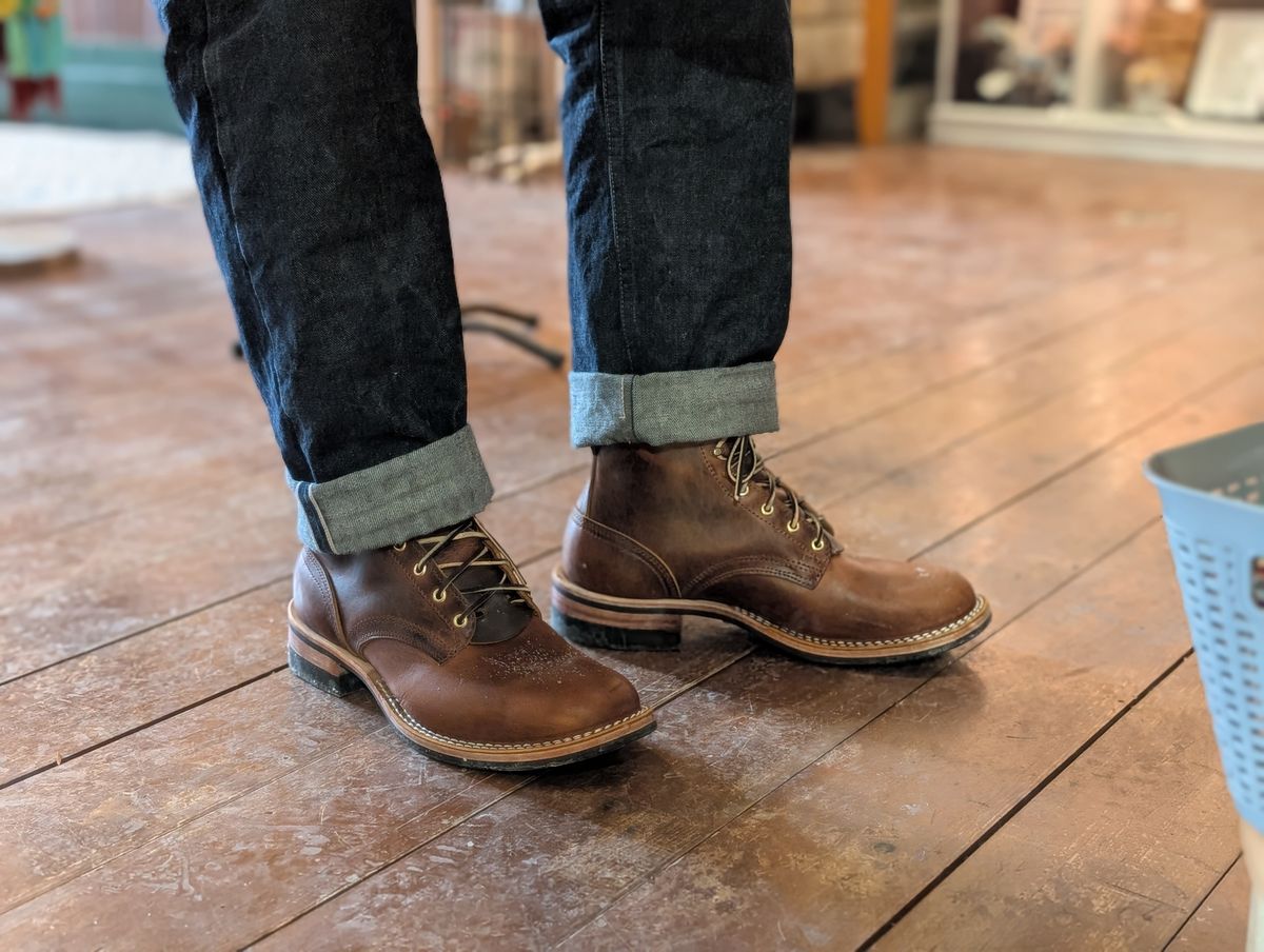 Photo by ZelieDad on February 7, 2026 of the Nicks MTO in Horween Orange Predator.