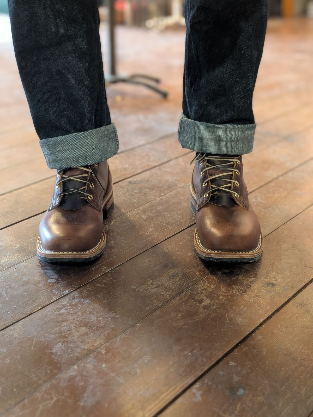 Photo by ZelieDad on February 7, 2026 of the Nicks MTO in Horween Orange Predator.