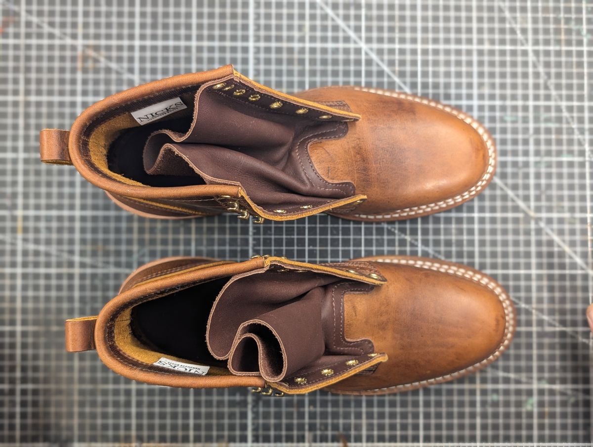 Photo by ZelieDad on February 5, 2026 of the Nicks MTO in Horween Orange Predator.