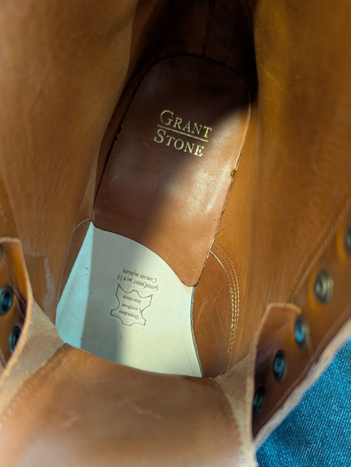 Photo by ZelieDad on July 13, 2025 of the Grant Stone Diesel Boot in Badalassi Carlo Saddle Tan Minerva.