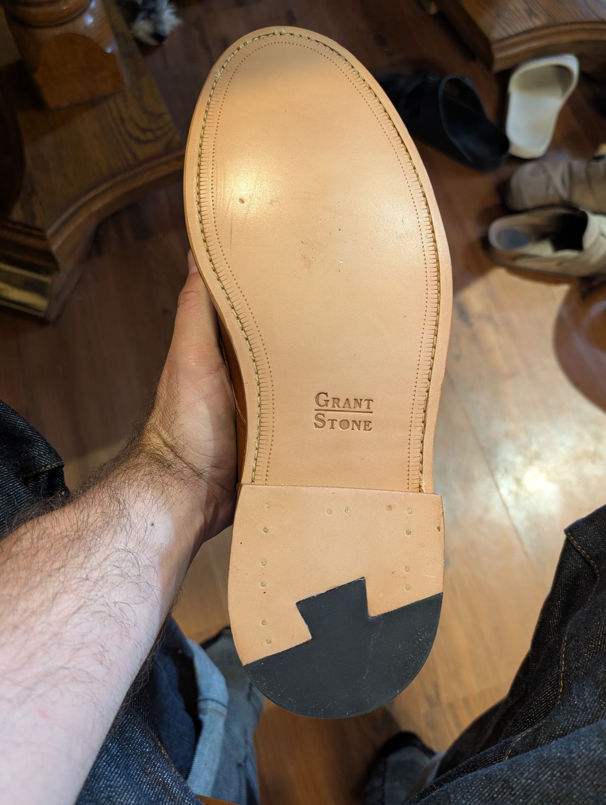 Photo by ZelieDad on July 13, 2025 of the Grant Stone Diesel Boot in Badalassi Carlo Saddle Tan Minerva.