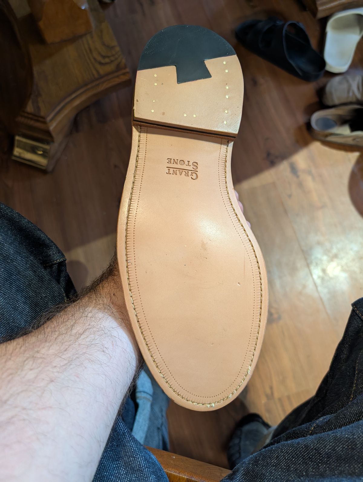 Photo by ZelieDad on July 13, 2025 of the Grant Stone Diesel Boot in Badalassi Carlo Saddle Tan Minerva.