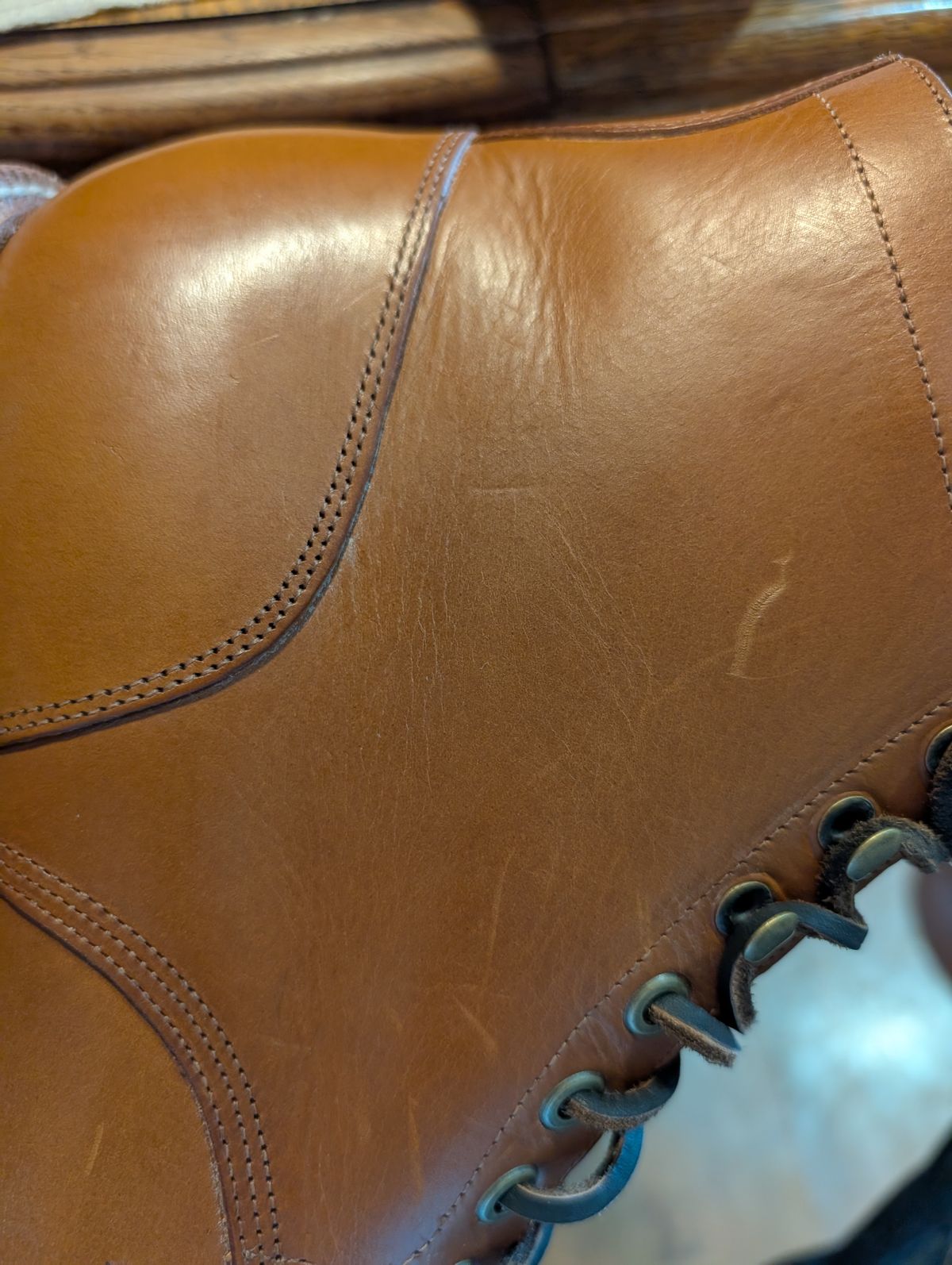 Photo by ZelieDad on July 13, 2025 of the Grant Stone Diesel Boot in Badalassi Carlo Saddle Tan Minerva.