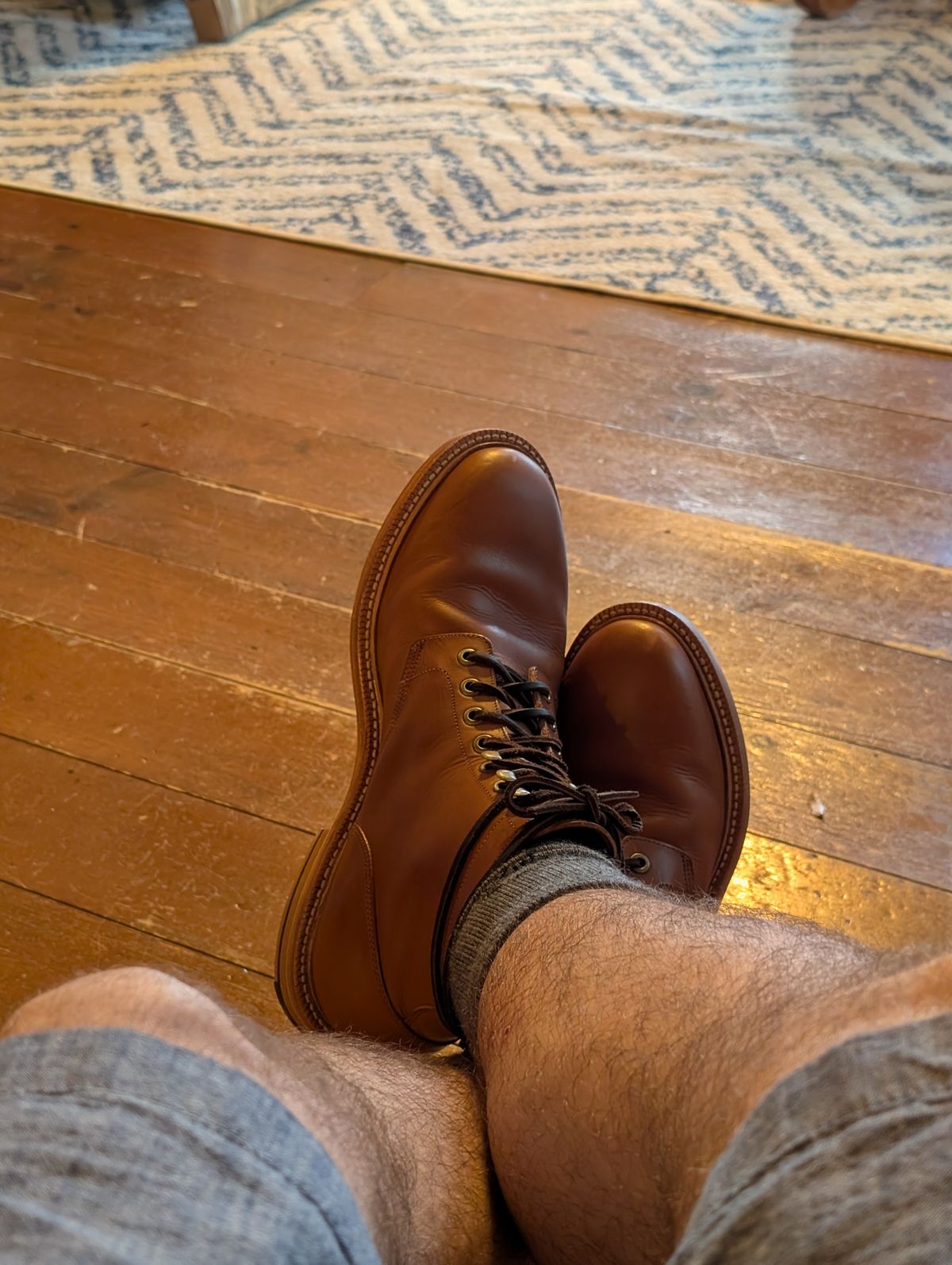 Photo by ZelieDad on July 14, 2025 of the Grant Stone Diesel Boot in Badalassi Carlo Saddle Tan Minerva.