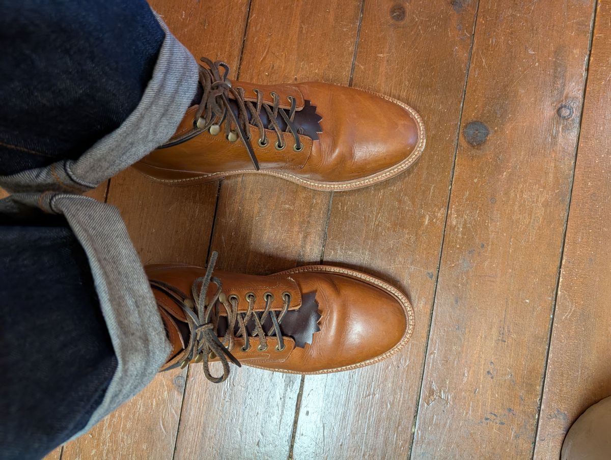 Photo by ZelieDad on September 3, 2025 of the Grant Stone Diesel Boot in Badalassi Carlo Saddle Tan Minerva.