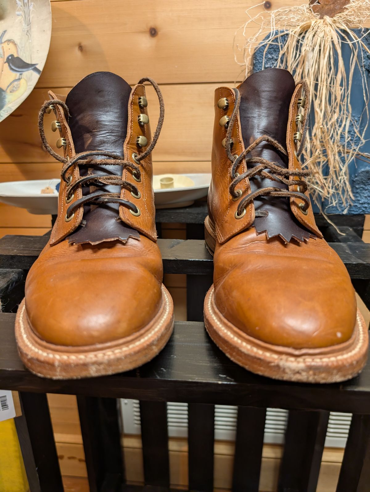 Photo by ZelieDad on September 3, 2025 of the Grant Stone Diesel Boot in Badalassi Carlo Saddle Tan Minerva.