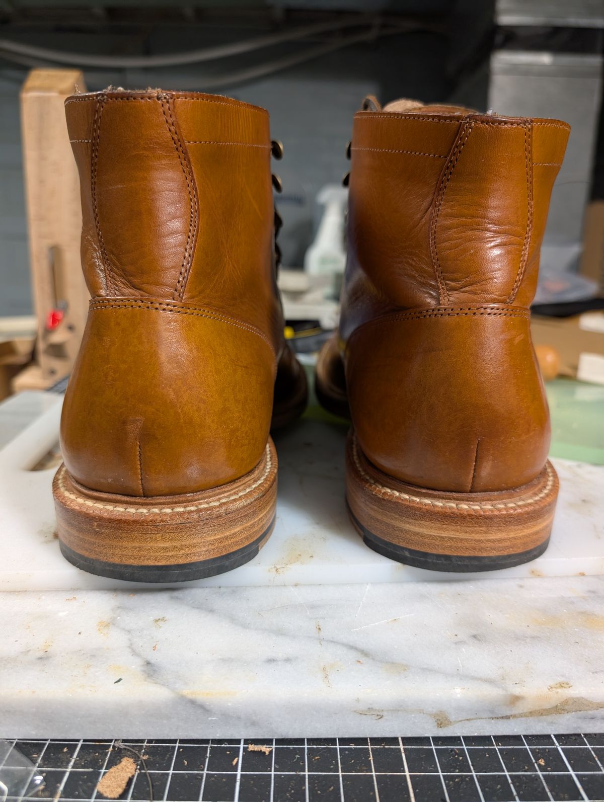 Photo by ZelieDad on September 21, 2025 of the Grant Stone Diesel Boot in Badalassi Carlo Saddle Tan Minerva.