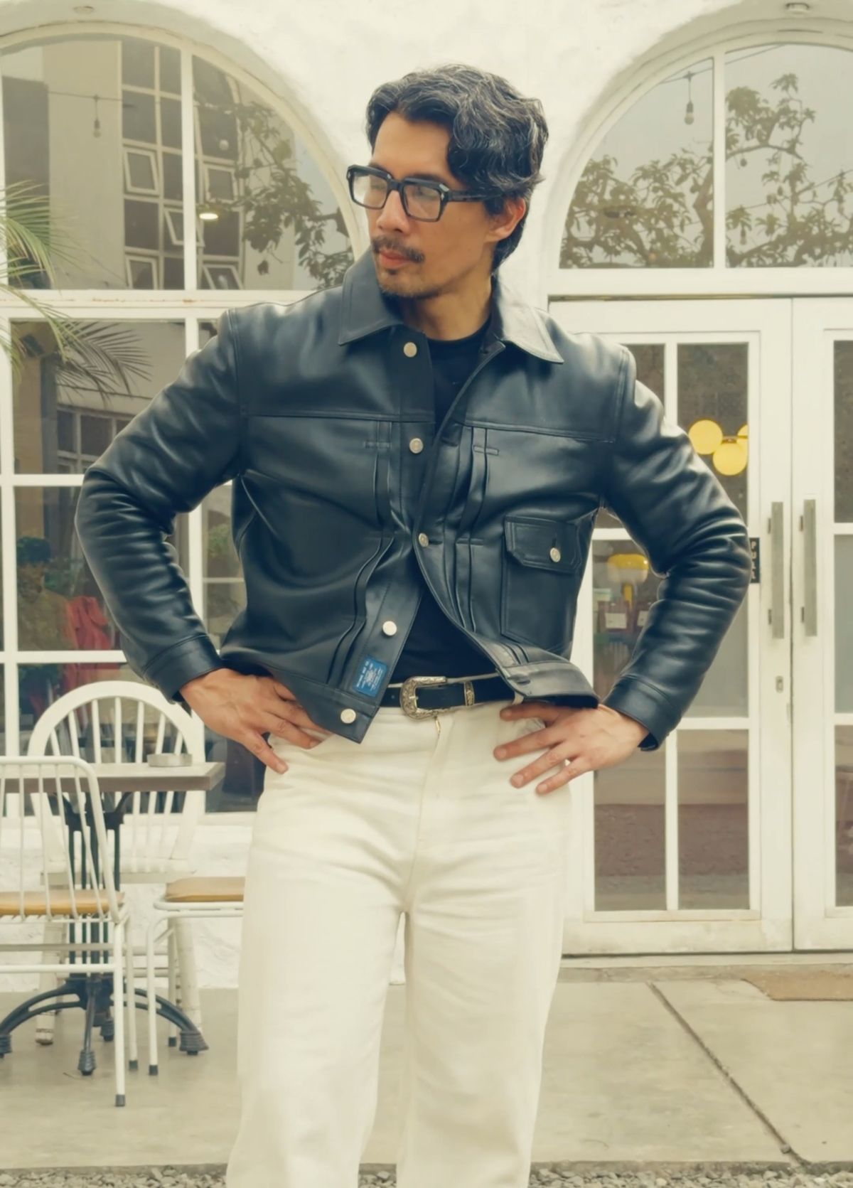 Photo by Davi_Arzika on December 5, 2025 of the Mihane Jeans Tipe 1 Leather jacket in Steerhide Black Teacore 1.4-1.5mm.