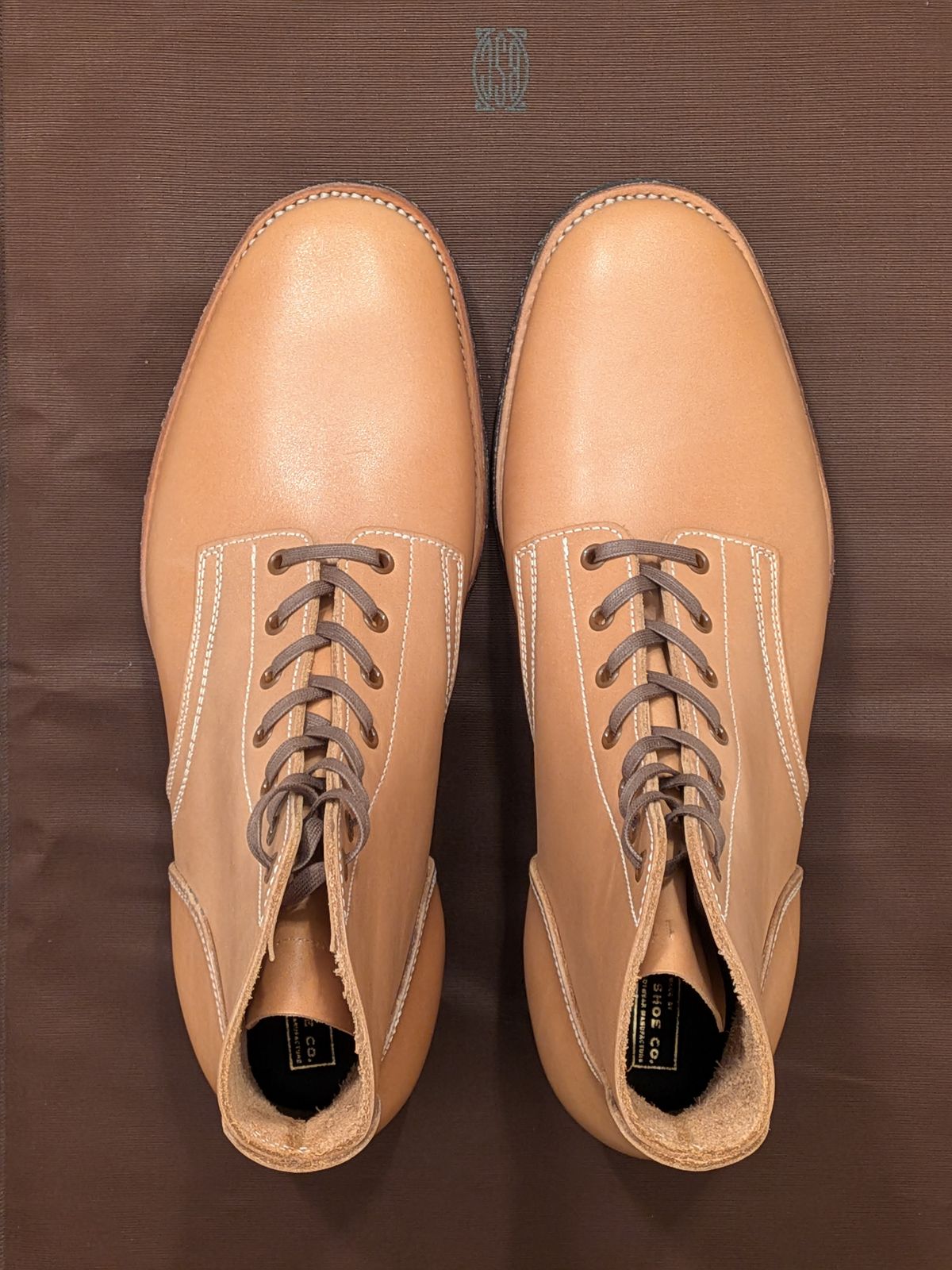 Photo by Tiramisu on October 5, 2025 of the Clinch Yeager Boots in Degermann Natural Gustave Cowhide.