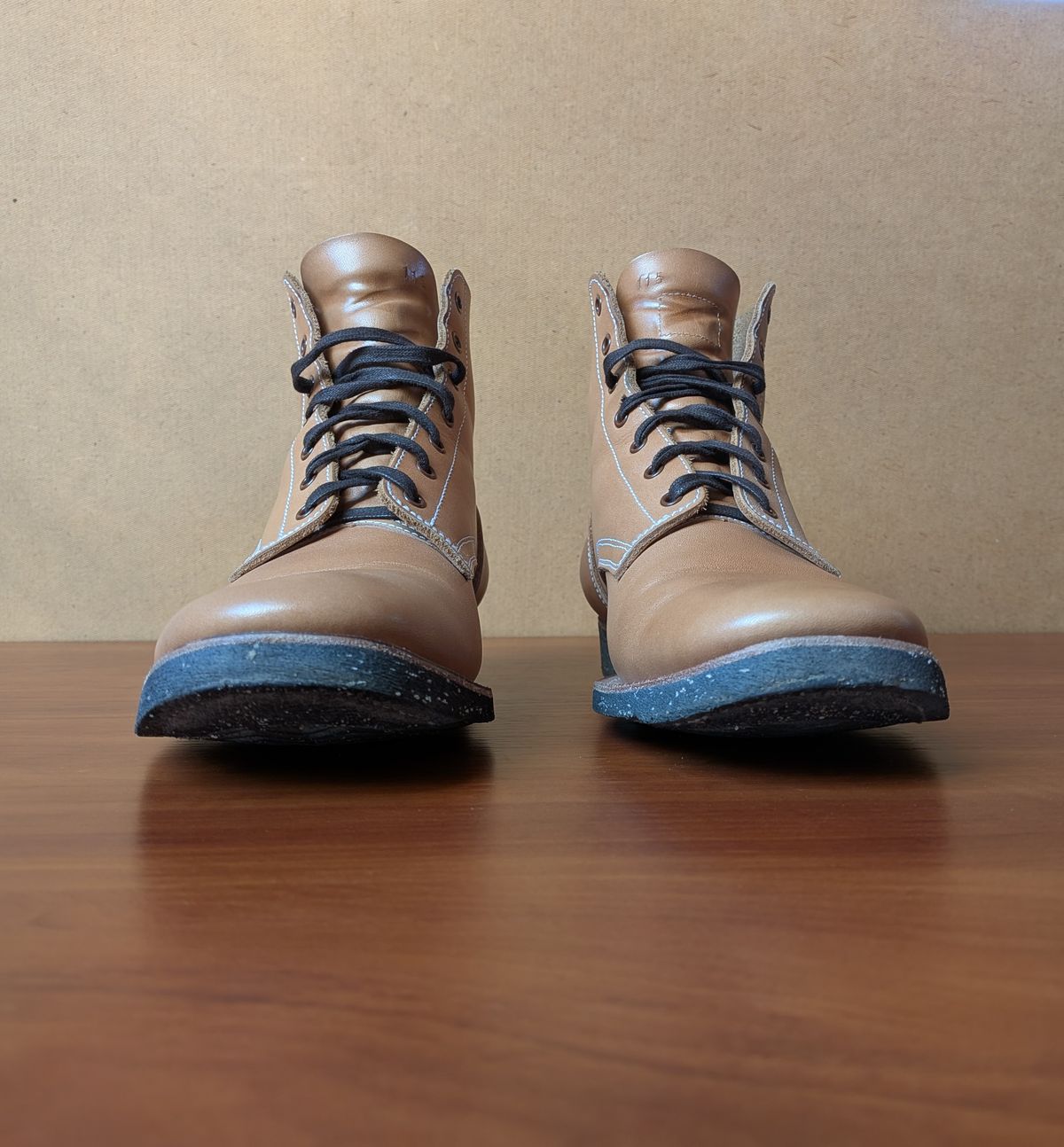 Photo by Tiramisu on February 28, 2026 of the Clinch Yeager Boots in Degermann Natural Gustave Cowhide.