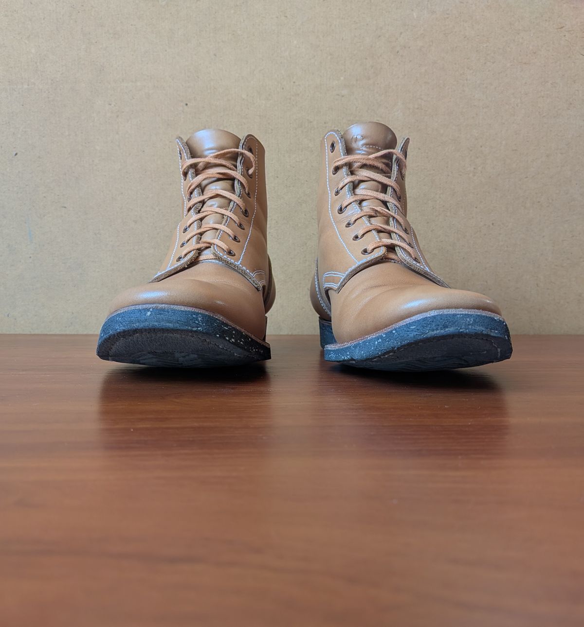 Photo by Tiramisu on April 4, 2026 of the Clinch Yeager Boots in Degermann Natural Gustave Cowhide.