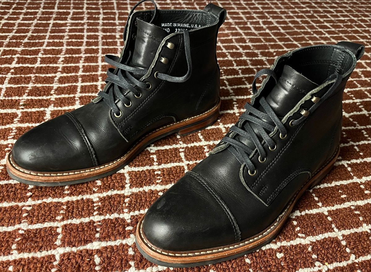Photo by Arby on November 11, 2025 of the Rancourt & Co. Byron Boot in Horween Black Chromexcel.