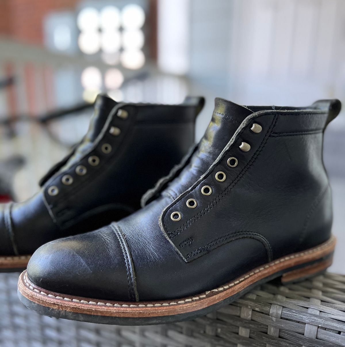 Photo by Arby on May 13, 2026 of the Rancourt & Co. Byron Boot in Horween Black Essex.