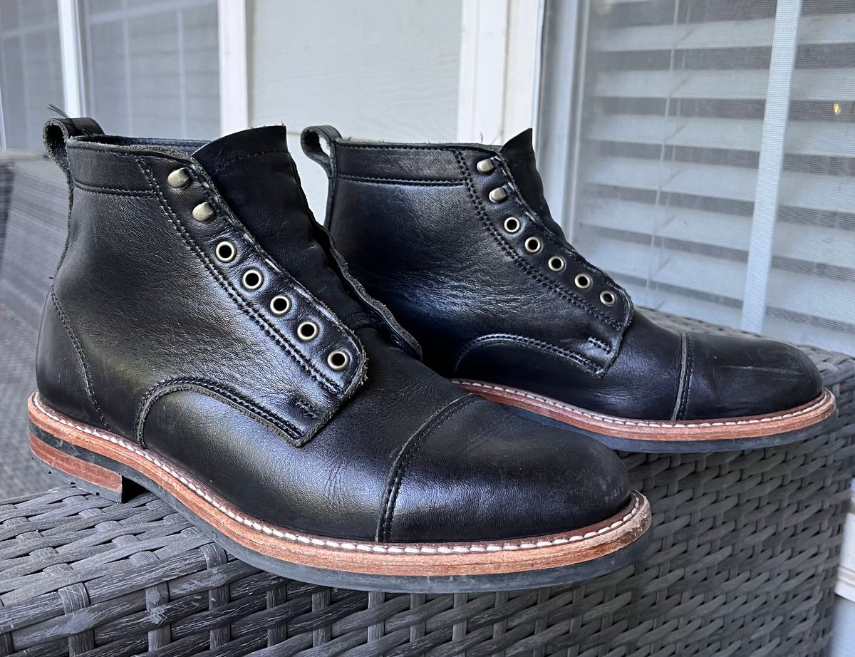Photo by Arby on May 13, 2026 of the Rancourt & Co. Byron Boot in Horween Black Essex.