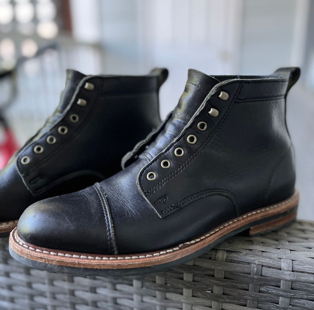 Photo by Arby on May 13, 2026 of the Rancourt & Co. Byron Boot in Horween Black Essex.