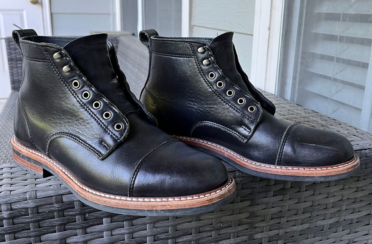 Photo by Arby on May 13, 2026 of the Rancourt & Co. Byron Boot in Horween Black Essex.