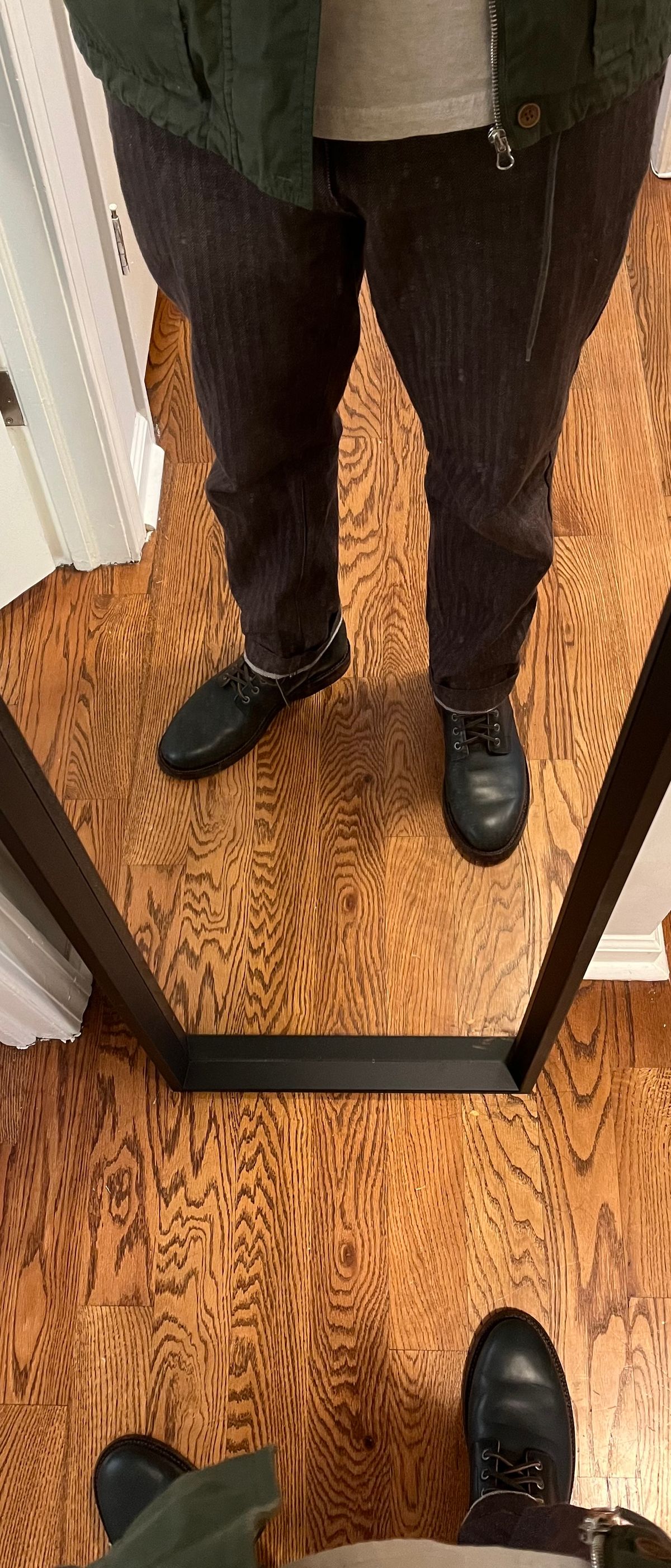 Photo by Arby on November 18, 2025 of the Grant Stone Diesel Boot in Horween Navy Chromexcel.