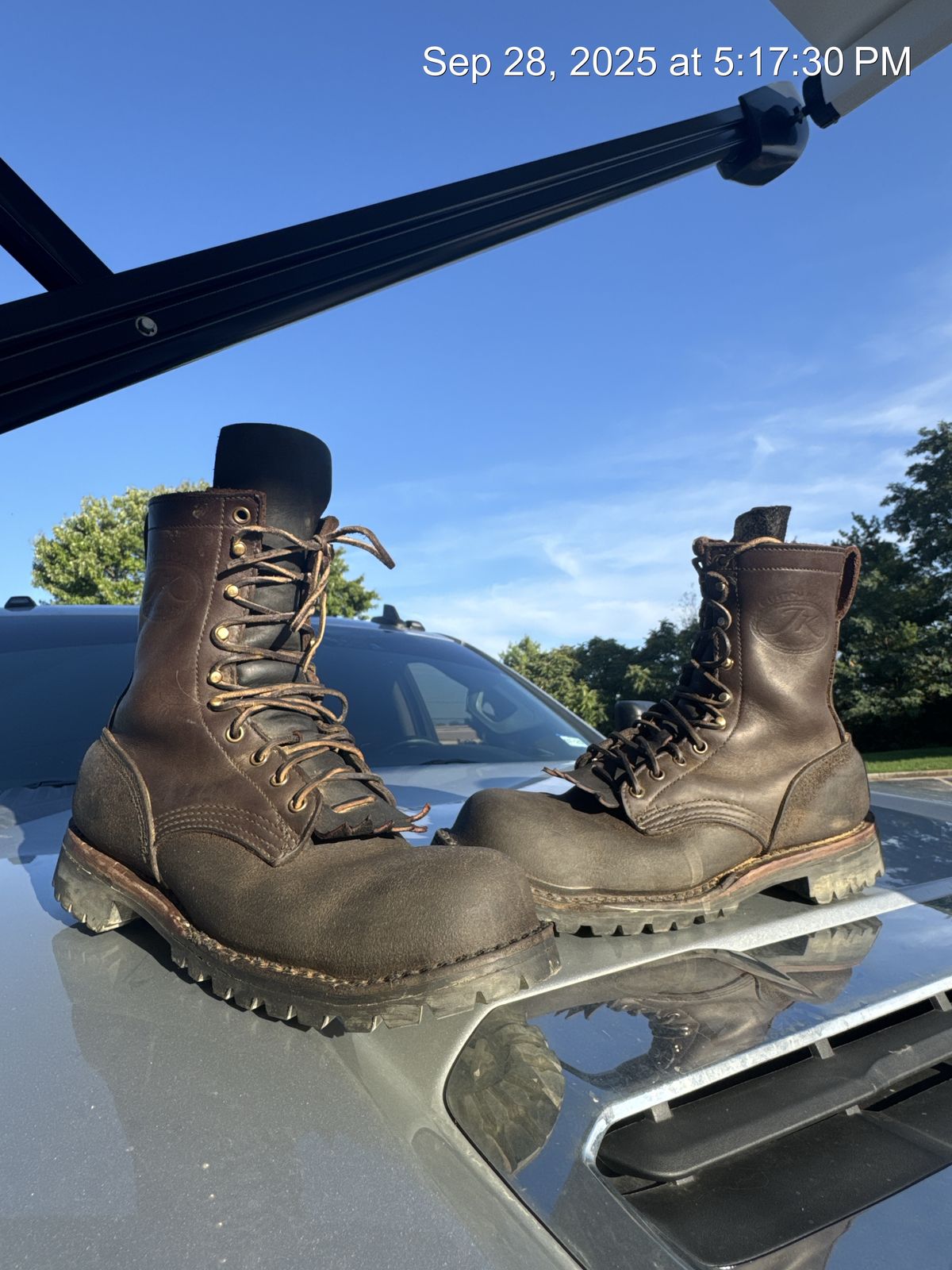 Photo by Brandan on September 28, 2025 of the JK Boots O.T. in Seidel Brown Oil Tan & Seidel Brown Oil Tan Roughout.