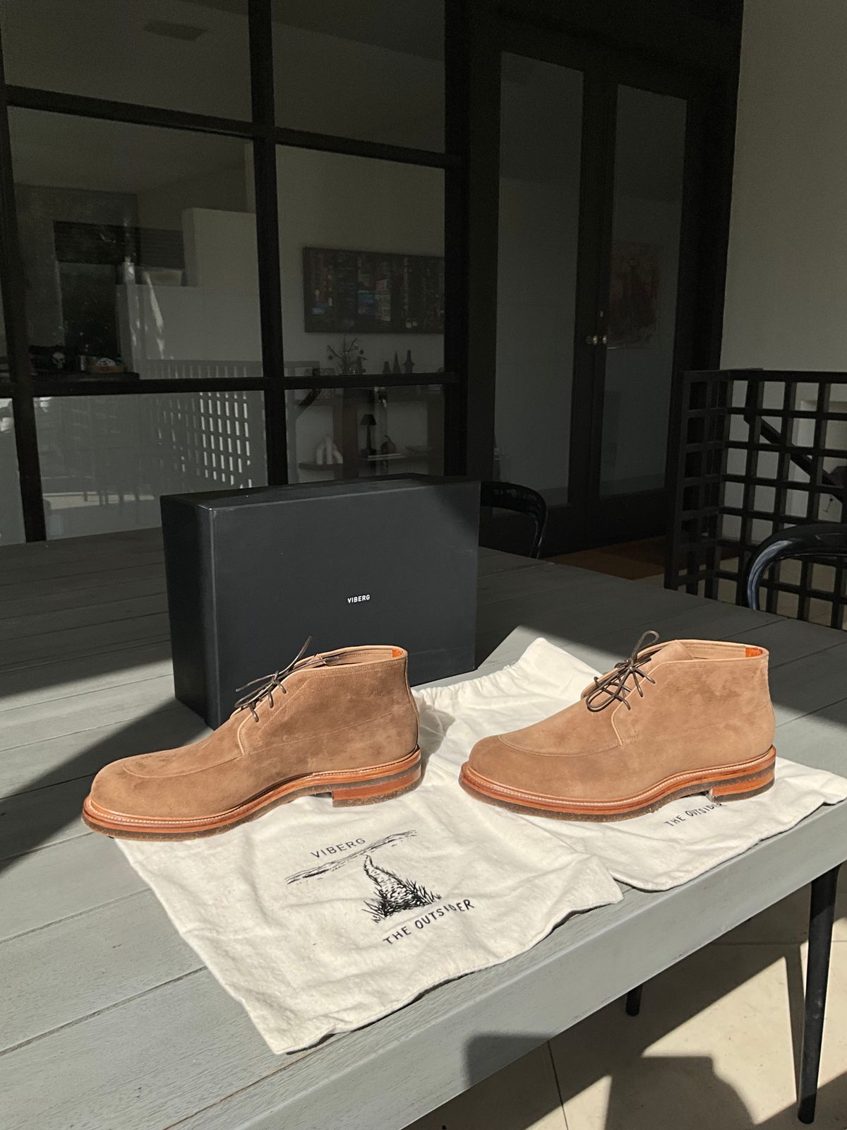 Photo by CrocG on November 1, 2025 of the Viberg The Outsider III in Bison Janus Calf Suede.