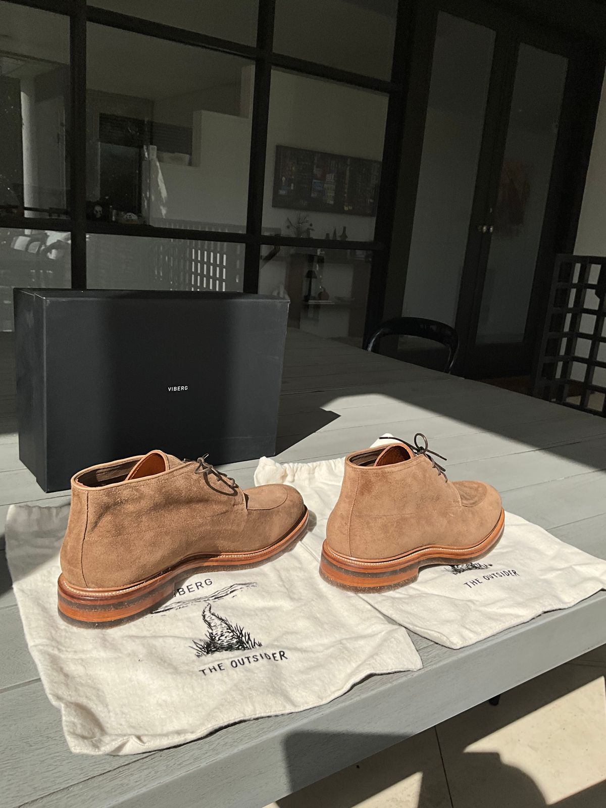 Photo by CrocG on November 1, 2025 of the Viberg The Outsider III in Bison Janus Calf Suede.