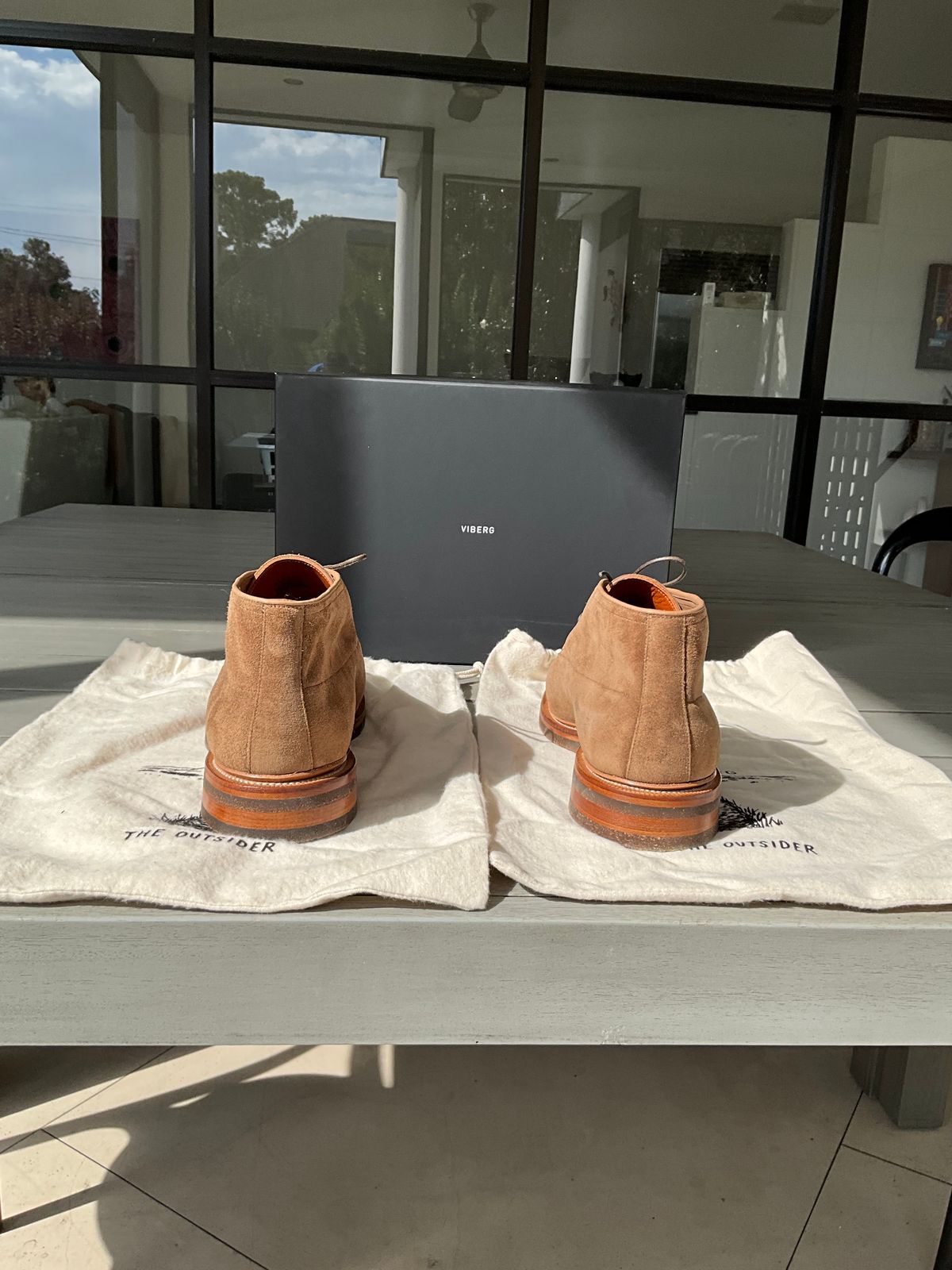 Photo by CrocG on November 1, 2025 of the Viberg The Outsider III in Bison Janus Calf Suede.