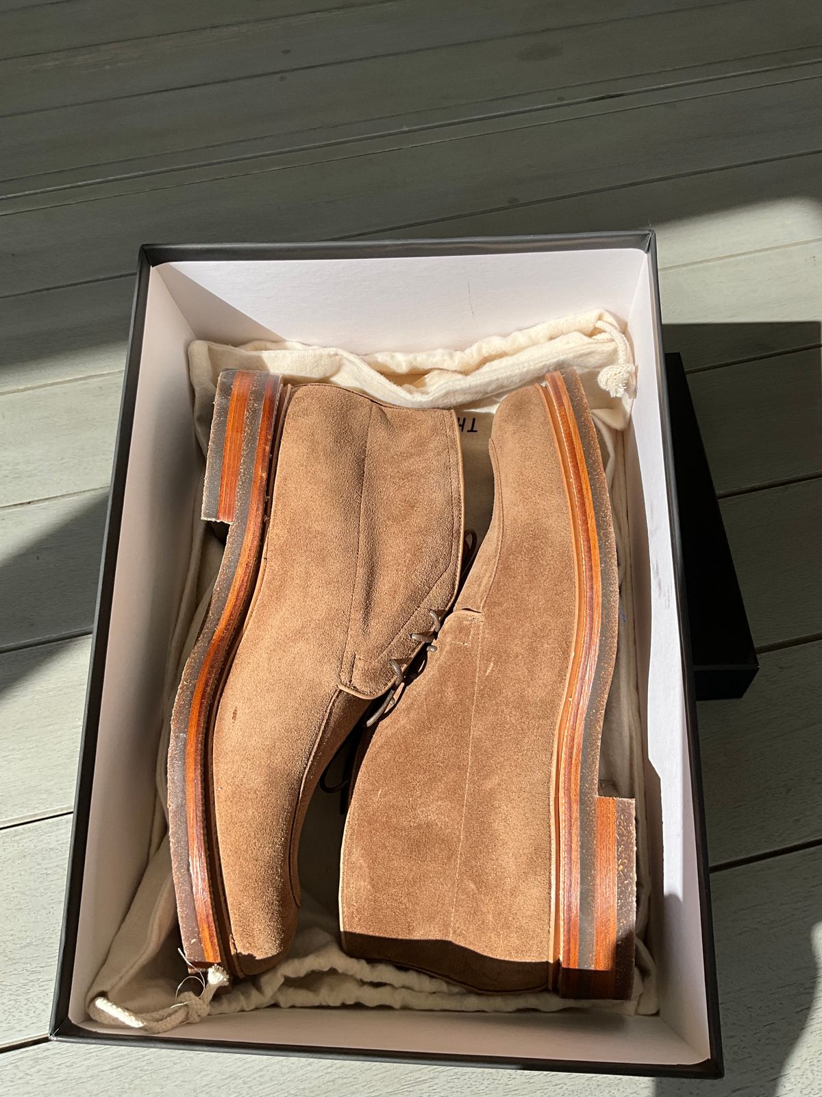 Photo by CrocG on November 1, 2025 of the Viberg The Outsider III in Bison Janus Calf Suede.