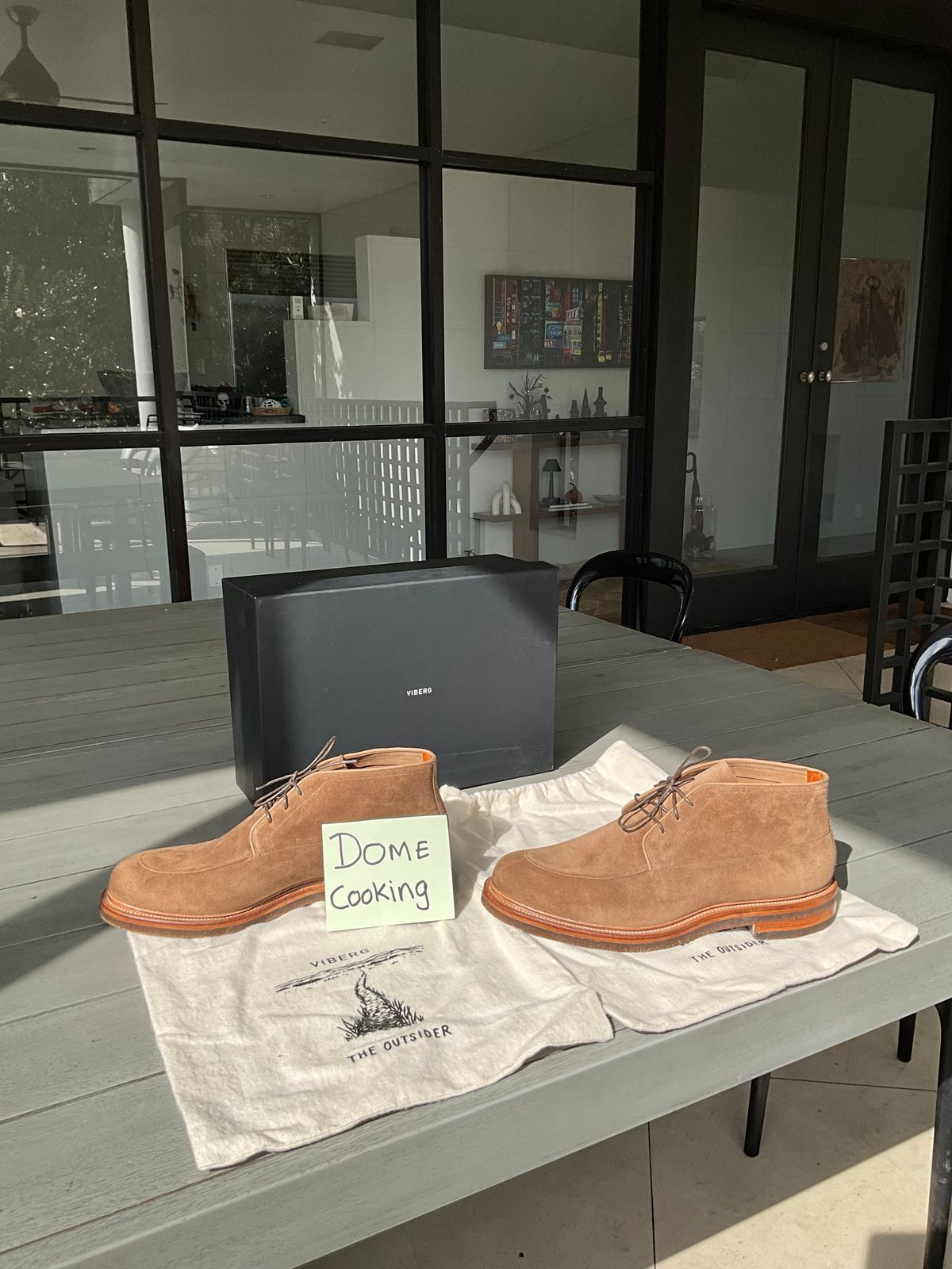 Photo by CrocG on November 1, 2025 of the Viberg The Outsider III in Bison Janus Calf Suede.