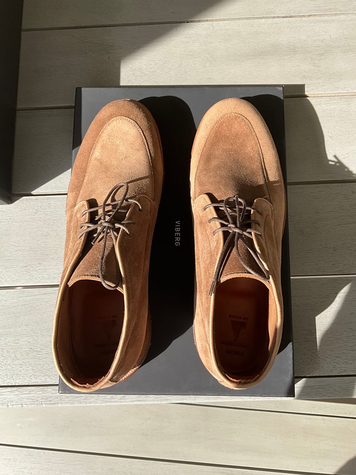 Photo by CrocG on November 1, 2025 of the Viberg The Outsider III in Bison Janus Calf Suede.