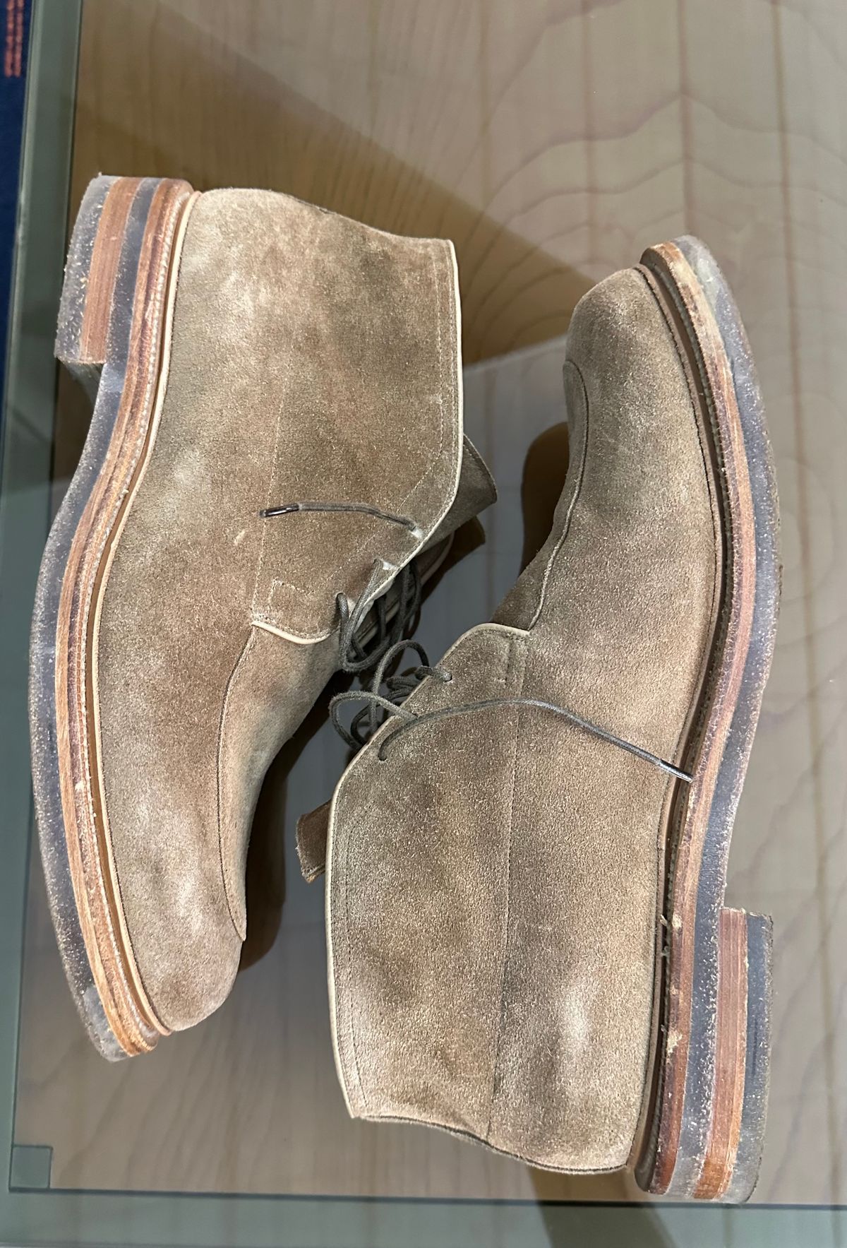 Photo by CrocG on January 4, 2026 of the Viberg The Outsider III in Bison Janus Calf Suede.