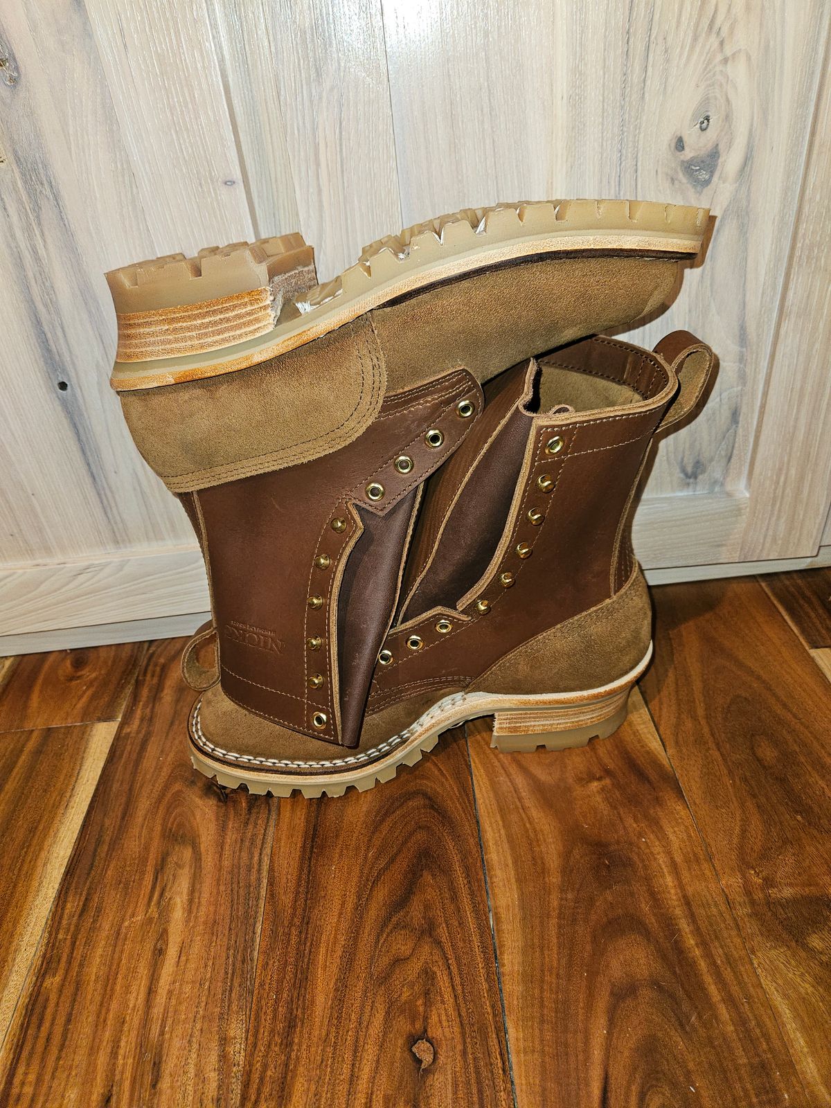 Photo by NevadaBugle on October 7, 2025 of the Nicks BuilderPro in Seidel 1964 Brown Roughout.