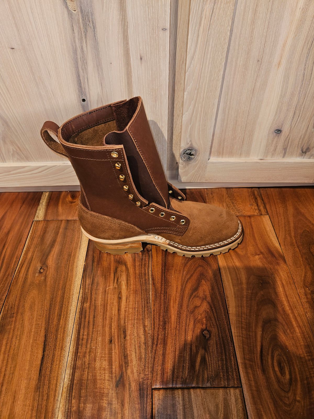 Photo by NevadaBugle on October 7, 2025 of the Nicks BuilderPro in Seidel 1964 Brown Roughout.