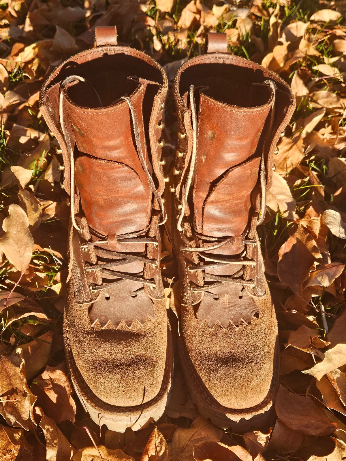 Photo by NevadaBugle on November 2, 2025 of the Nicks BuilderPro in Seidel 1964 Brown Roughout.