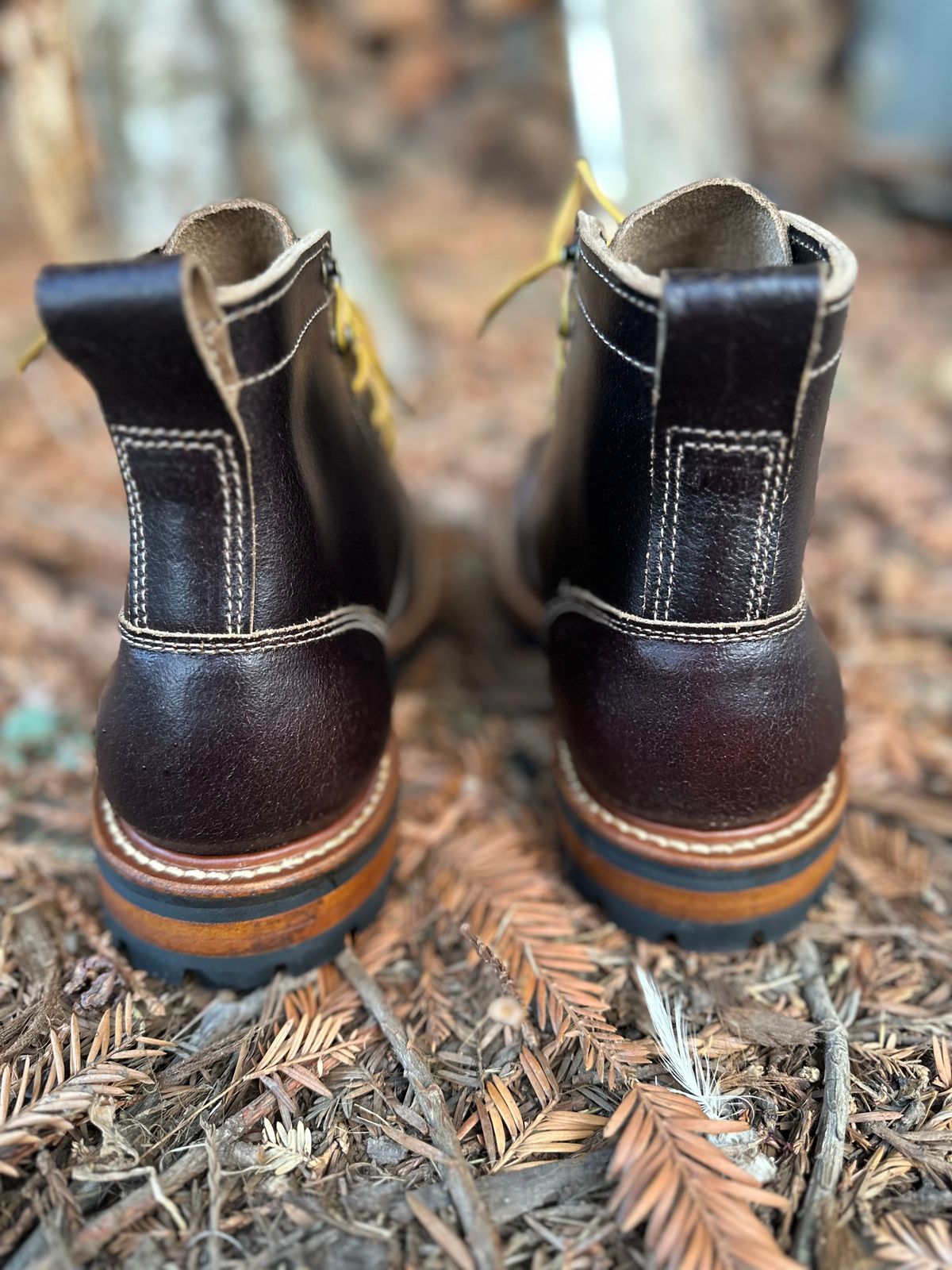 Photo by SCUFFALO.BILL on October 2, 2025 of the Truman Moc Toe in Horween Java Waxed Flesh.