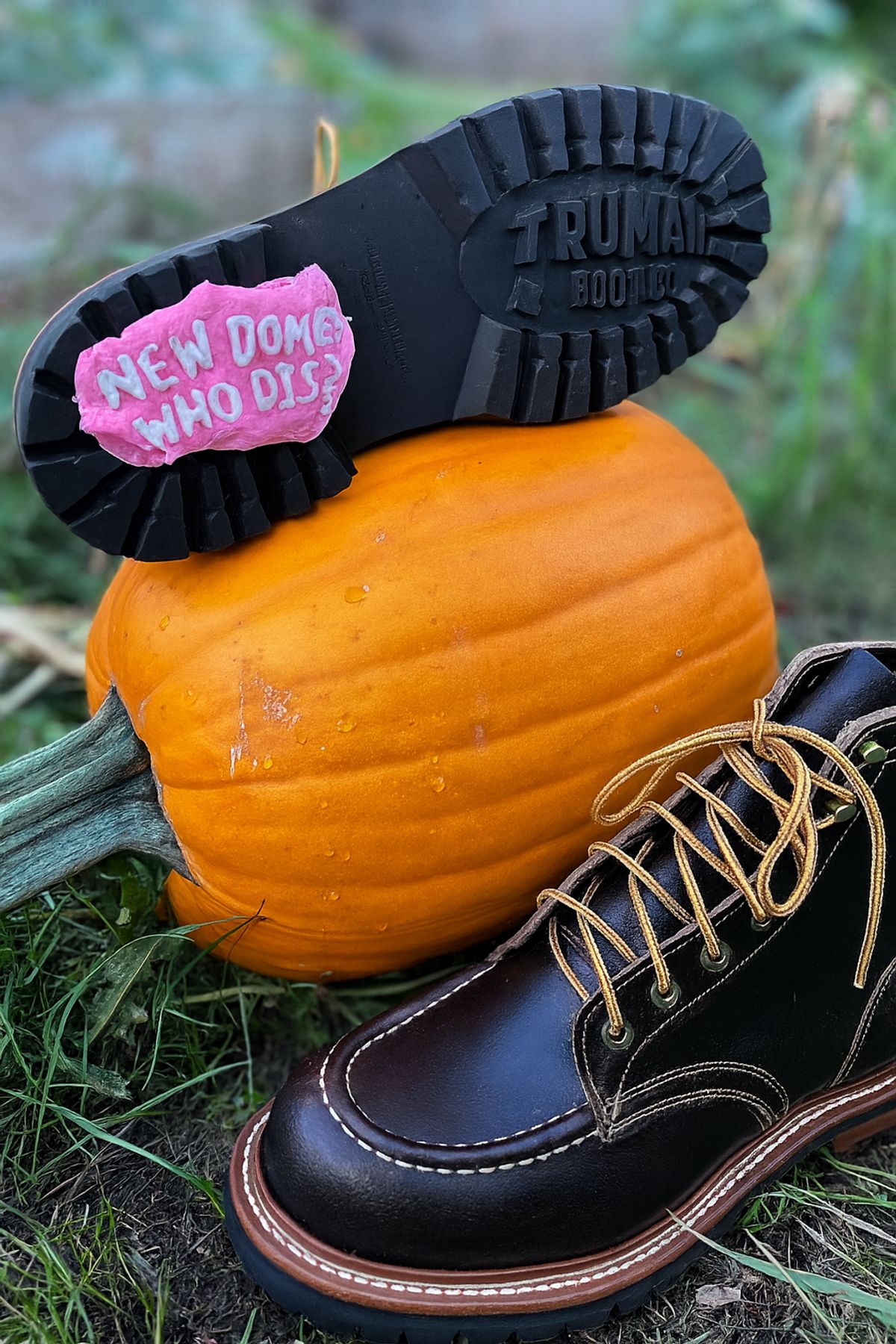 Photo by SCUFFALO.BILL on October 2, 2025 of the Truman Moc Toe in Horween Java Waxed Flesh.