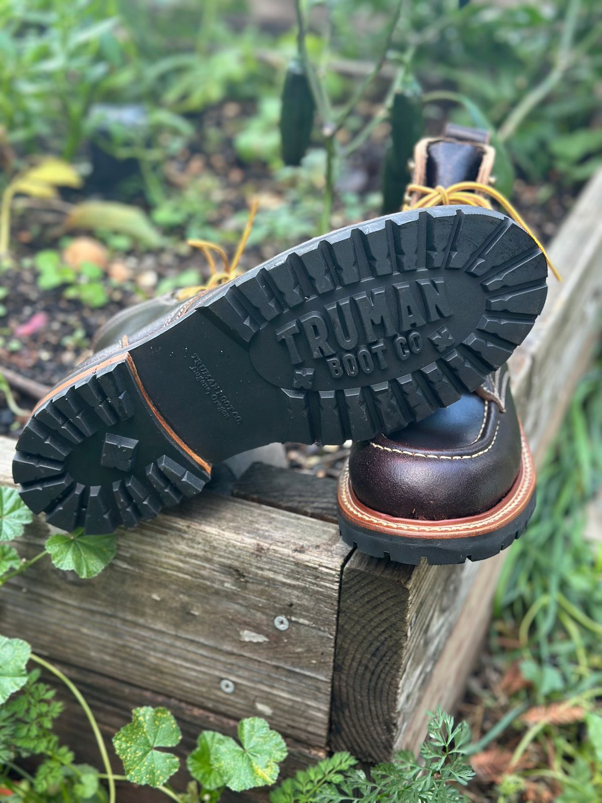 Photo by SCUFFALO.BILL on October 2, 2025 of the Truman Moc Toe in Horween Java Waxed Flesh.