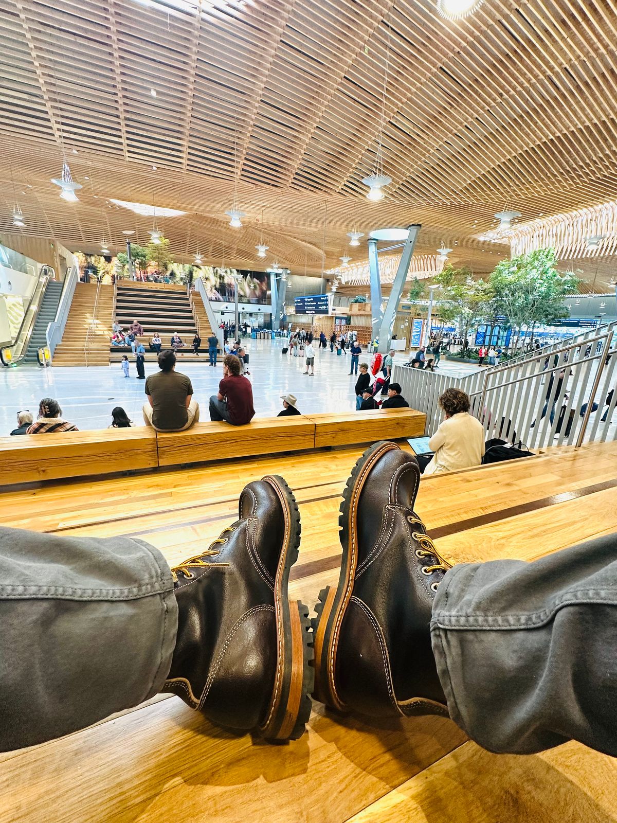 Photo by SCUFFALO.BILL on October 7, 2025 of the Truman Moc Toe in Horween Java Waxed Flesh.