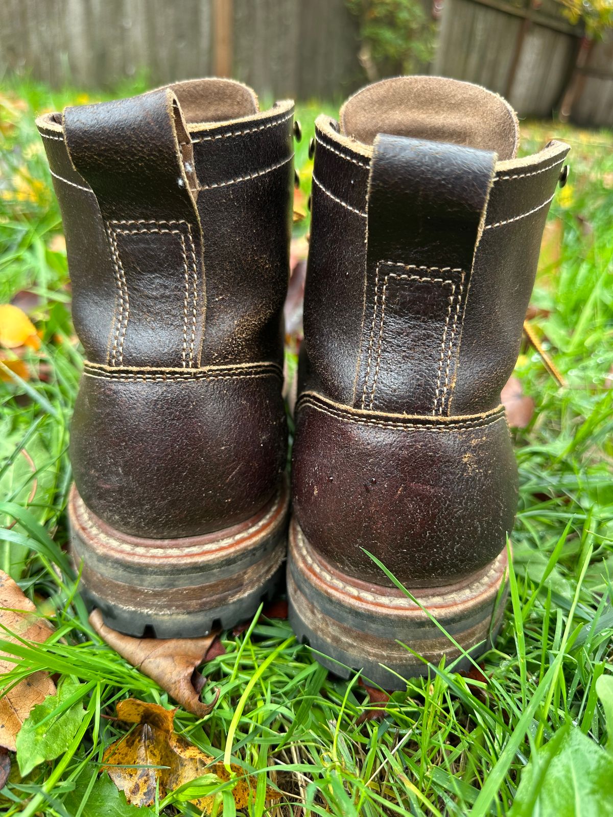 Photo by SCUFFALO.BILL on November 4, 2025 of the Truman Moc Toe in Horween Java Waxed Flesh.