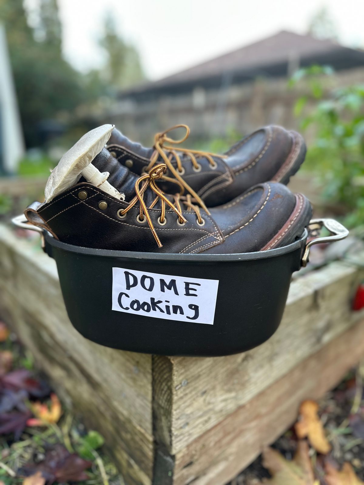 Photo by SCUFFALO.BILL on November 2, 2025 of the Truman Moc Toe in Horween Java Waxed Flesh.