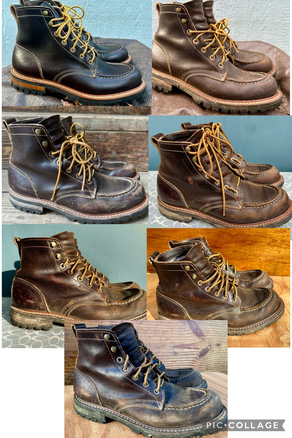 Photo by SCUFFALO.BILL on April 2, 2026 of the Truman Moc Toe in Horween Java Waxed Flesh.