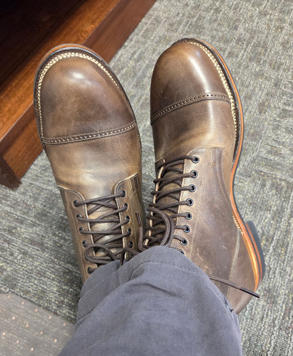 Photo by highdesert on October 21, 2025 of the Viberg Service Boot in Charcoal Cypress.