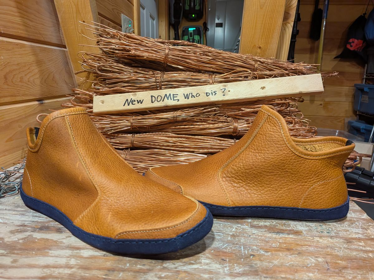 Photo by Valliant on October 2, 2025 of the Queen City footwear Vermont House Shoe Hi-Top in Unknown Leather.