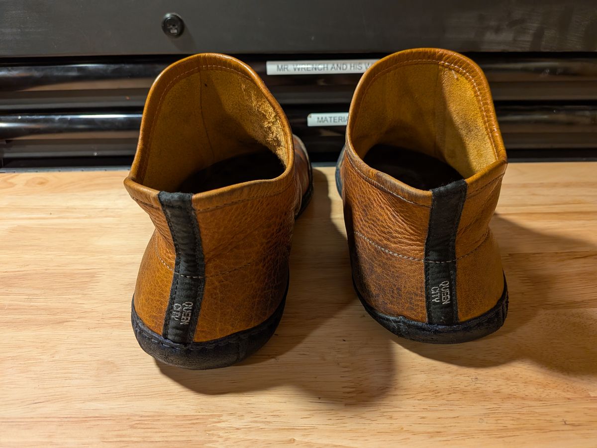 Photo by Valliant on November 6, 2025 of the Queen City footwear Vermont House Shoe Hi-Top in Unknown Leather.