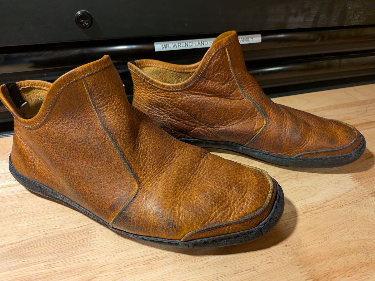 Photo by Valliant on November 6, 2025 of the Queen City footwear Vermont House Shoe Hi-Top in Unknown Leather.