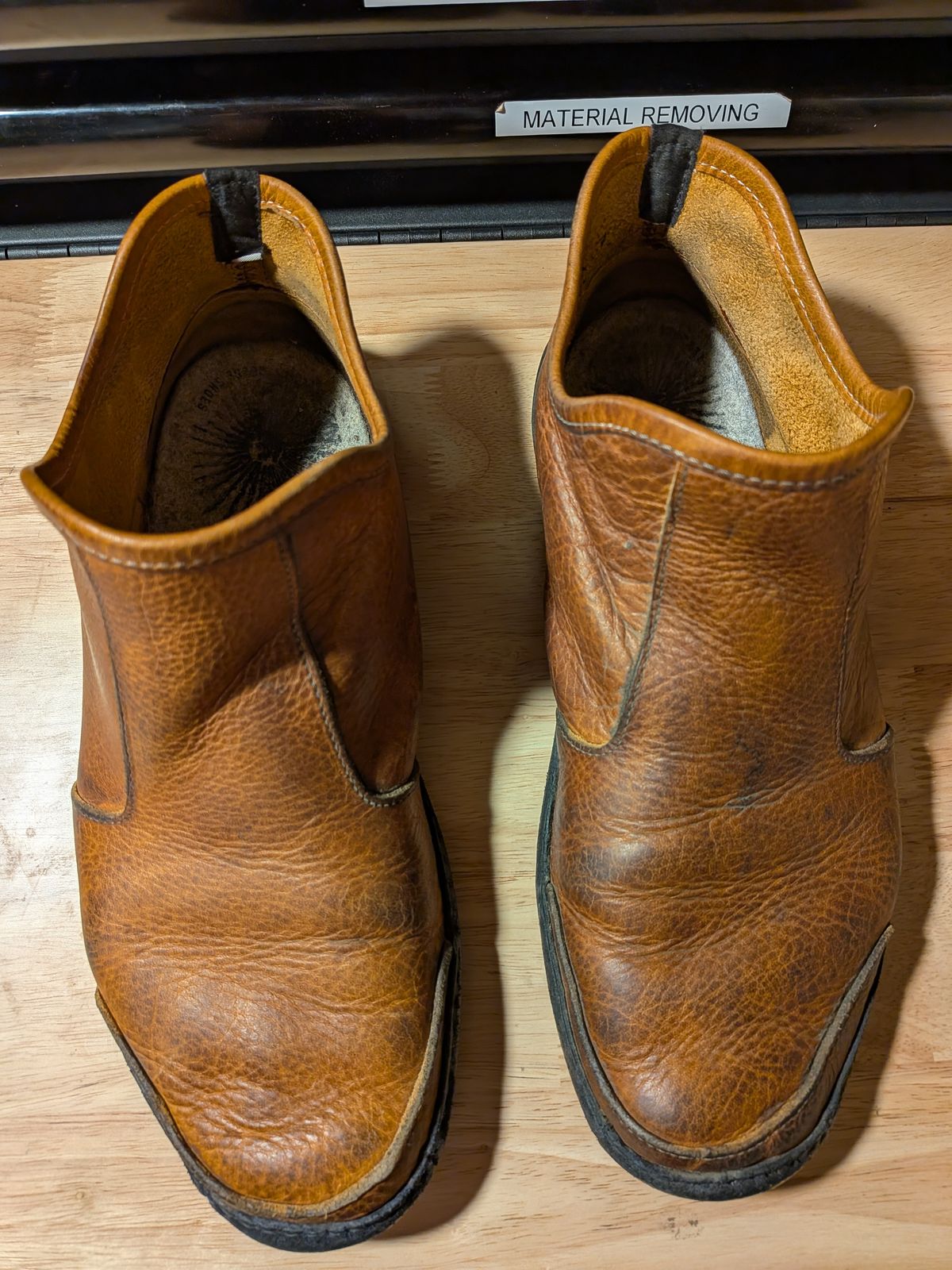 Photo by Valliant on November 6, 2025 of the Queen City footwear Vermont House Shoe Hi-Top in Unknown Leather.