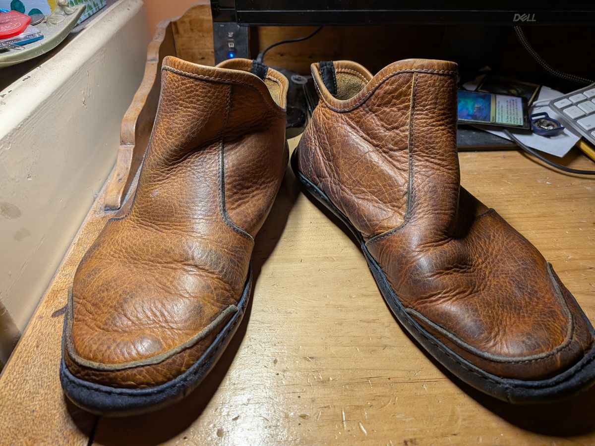 Photo by Valliant on December 6, 2025 of the Queen City footwear Vermont House Shoe Hi-Top in Unknown Leather.