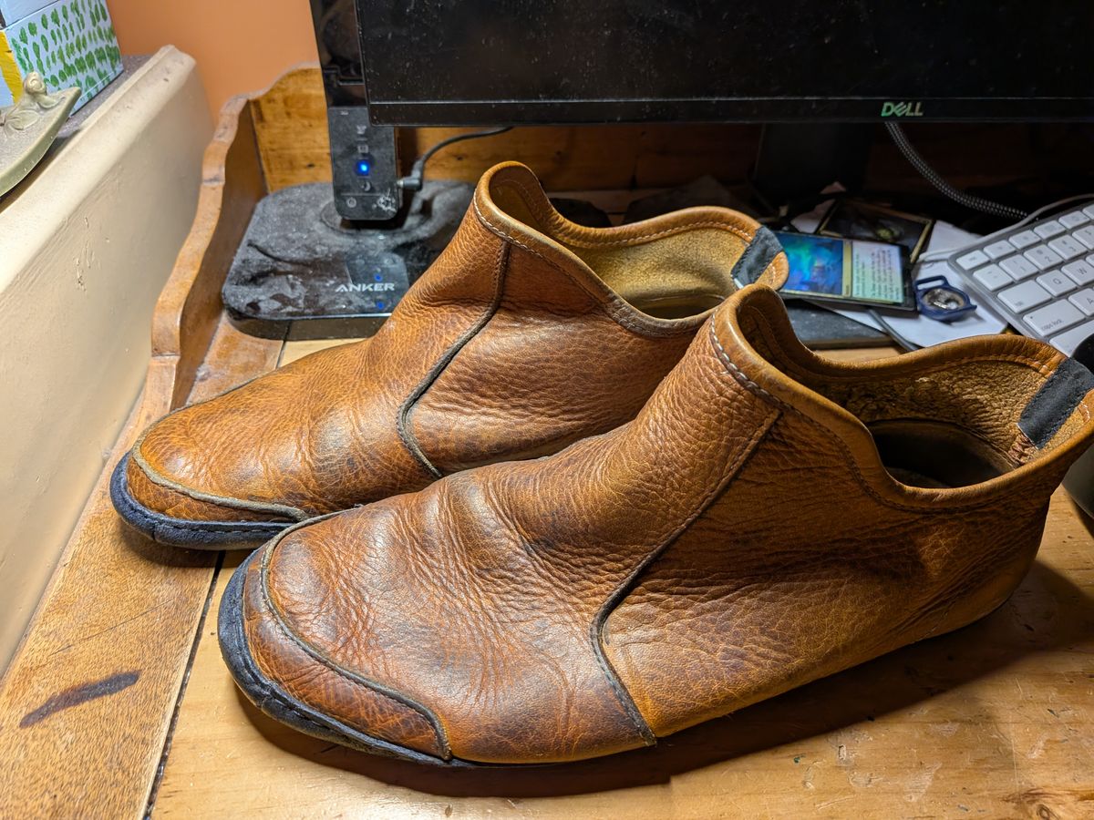 Photo by Valliant on December 6, 2025 of the Queen City footwear Vermont House Shoe Hi-Top in Unknown Leather.