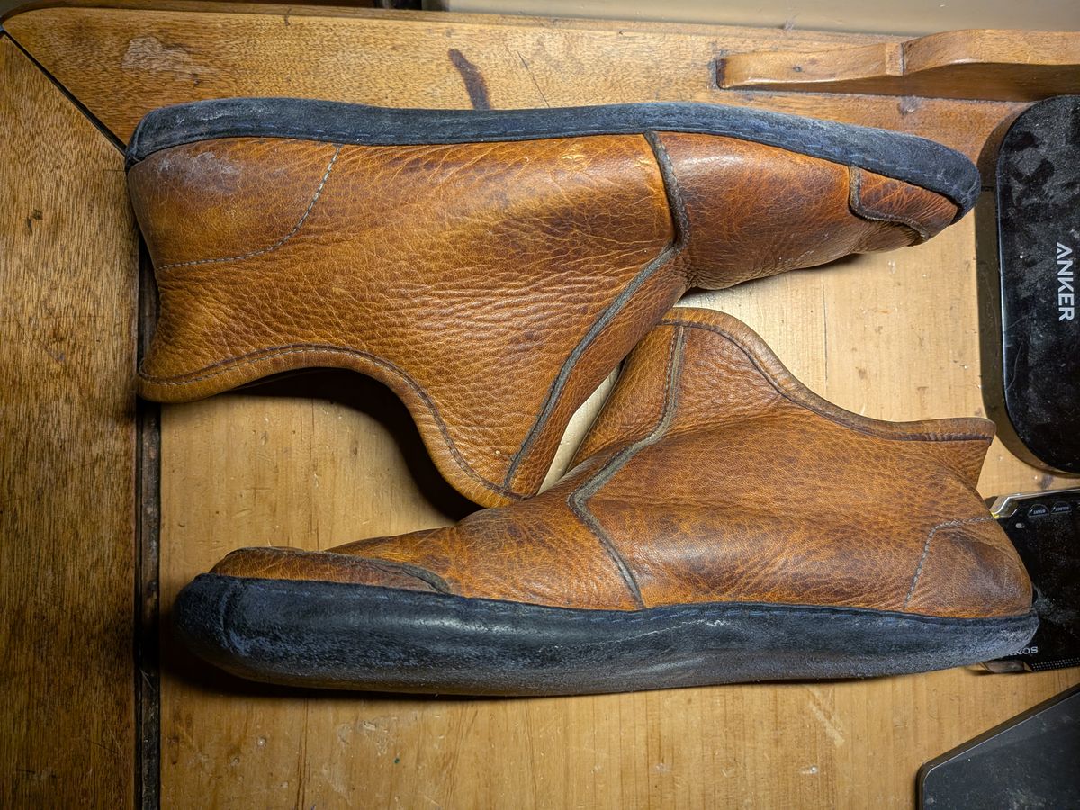 Photo by Valliant on December 6, 2025 of the Queen City footwear Vermont House Shoe Hi-Top in Unknown Leather.